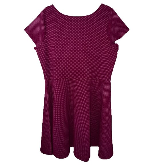 Leota Fit & Flare Scoop Back Dress Pink Honeycomb Circle Cap Sleeve Women’s 2XL - Picture 6 of 7